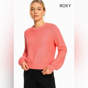Roxy Juniors' Loft Music Sweater Tea Rose Pink Sz M Pullover Long sleeves Boho A